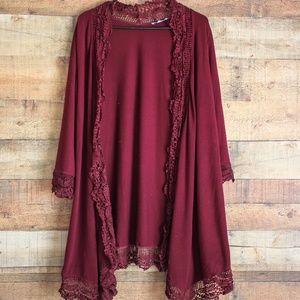 Burgundy lightweight cardigan